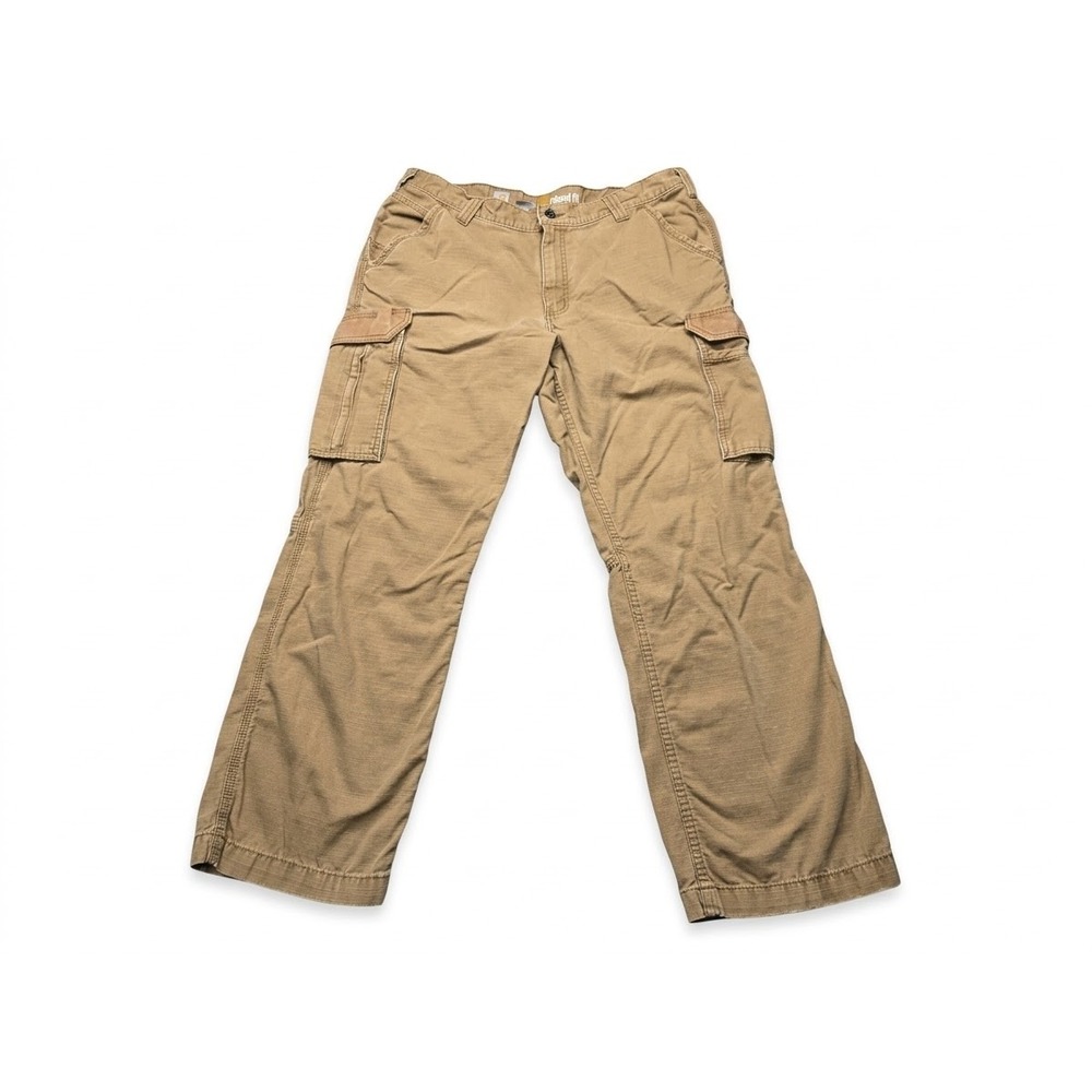 Carhartt Force Relaxed Fit Cargo Pants Tan Ripstop Mens 36x30 Workwear Trousers